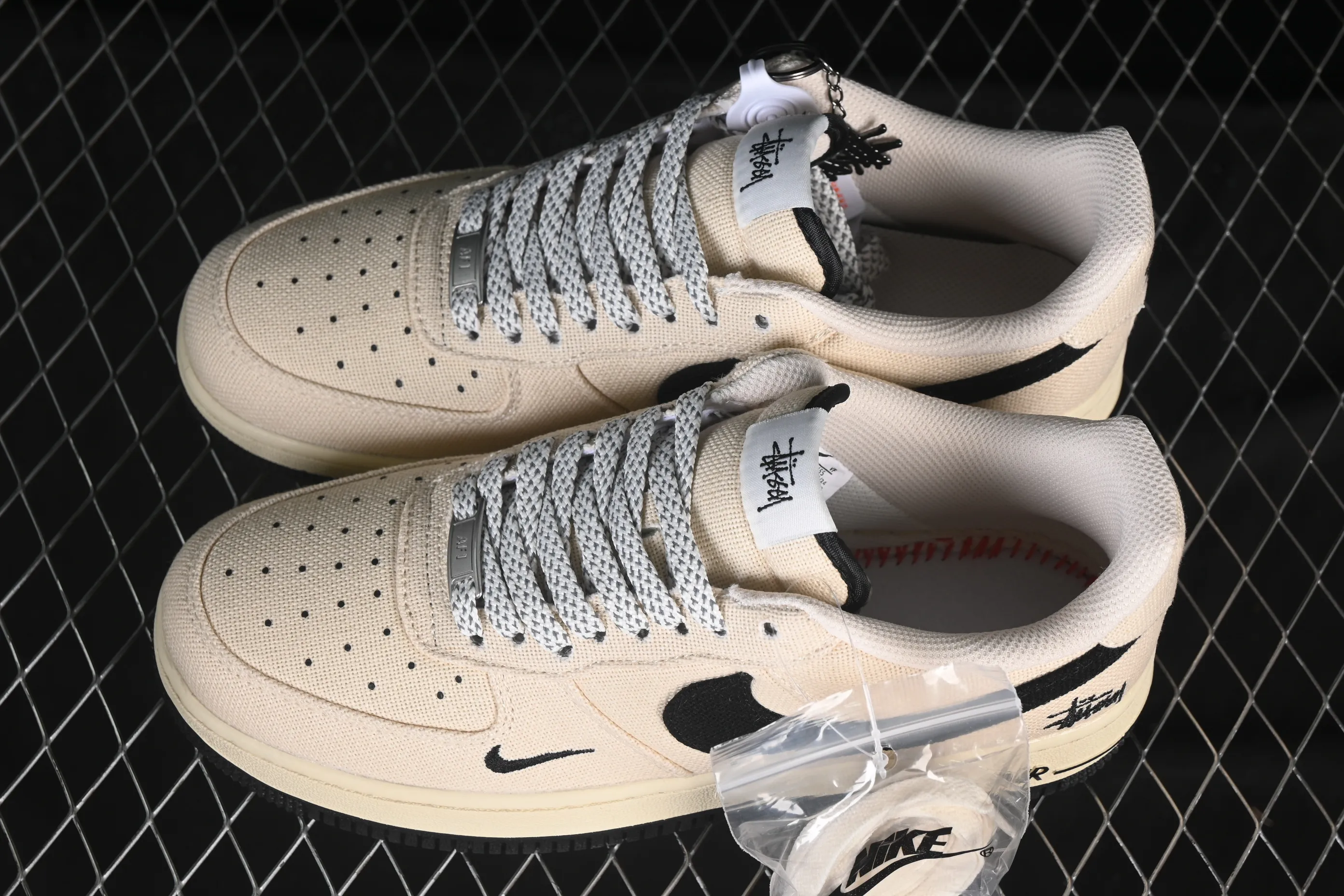 All categories Nk Air Force 1 Air Force series Nk Air Force 1 Low Air Force low-top Nike Air Force 1'07 Low Stusi co-branded beige canvas Air Force 1 low-top casual sneakers XX3168-155